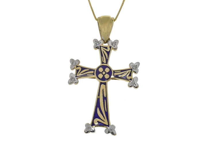 Orthodox cross with diamonds