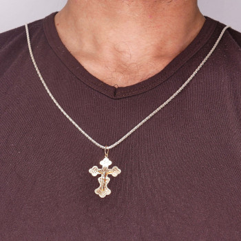 Christian cross pendant, 14k red gold