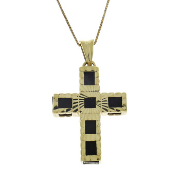Christian cross, 14K yellow gold