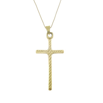 Christian cross pendant, 14k red gold