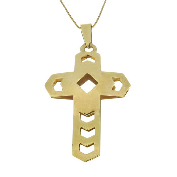 Christian cross, yellow gold 14 kt