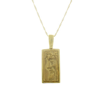 Gold pendant - Jesus, 14K yellow gold