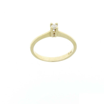 Engagement ring, 14k yellow gold with white diamond