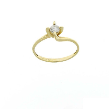 Engagement ring in 14K yellow gold and diamond