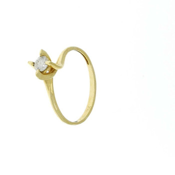 Engagement ring in 14K yellow gold and diamond