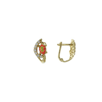 Earrings for girls, 14 kt yellow gold