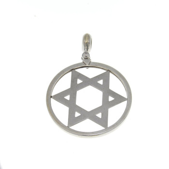 תליון זהב - מגן דוד, זהב לבן, משקל 7.93 גרם