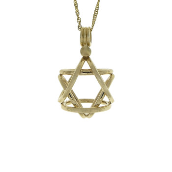 תליון - מגן דוד, זהב צהוב 14 קראט