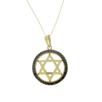 תליון - מגן דוד, זהב צהוב 14 קראט