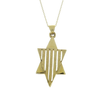תליון - מגן דוד, זהב צהוב 585, אורך - 3 ס"מ