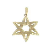 תליון - מגן דוד, זהב צהוב 585, אורך - 4 ס"מ