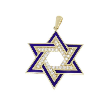 תליון - מגן דוד, זהב צהוב 585, אורך - 3.5 ס"מ