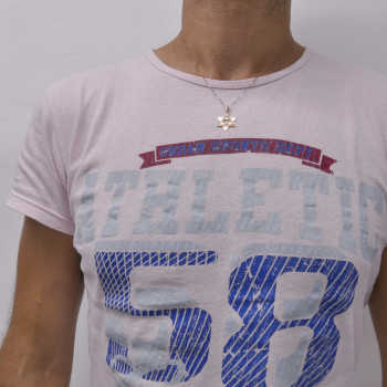 תליון - מגן דוד עם שרשרת, זהב אדום 14 קראט, אורך 50 ס"מ