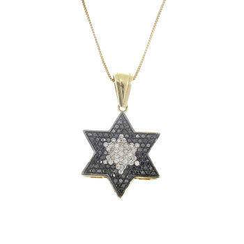 תליון - מגן דוד, זהב צהוב עם יהלומים