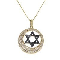 מגן דוד, זהב צהוב 14 קראט עם זירקוניום
