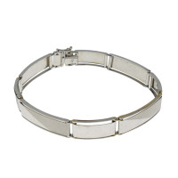 Men's bracelet, 14k white gold, length 21.5 cm