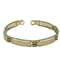 Men's bracelet, 14K yellow and white gold, length 21.5 cm