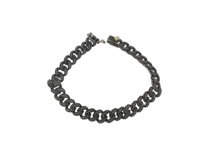Armored men's gold bracelet