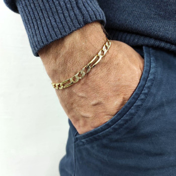 Men's bracelet, 14 kt yellow gold, length 20.5 cm