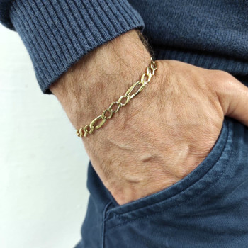 Men's bracelet, 14 kt yellow gold, length 20 cm