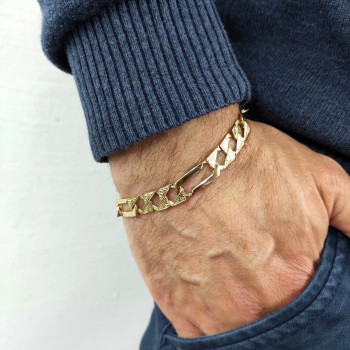 Men's bracelet, 14 kt yellow gold, length 21 cm