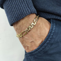 Men's bracelet, 14 kt yellow gold, length 22 cm