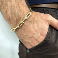 Anchor bracelet for a man, 14 kt yellow gold, length 20.5 cm