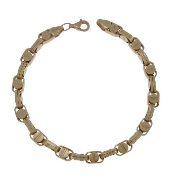Men's bracelet, 14 kt red gold, length 21.5 cm