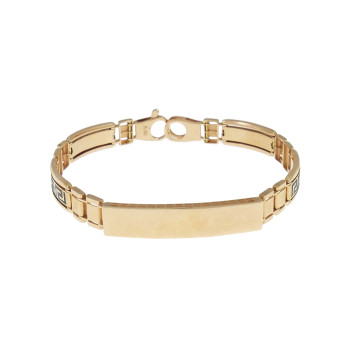 Men's bracelet, 14 kt red gold, length 21.5 cm