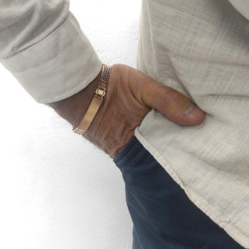 Men's bracelet, 14 kt red gold, length 21.5 cm
