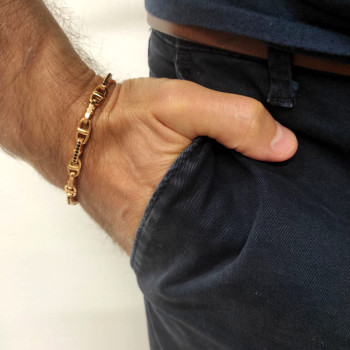 Men's bracelet, 14 kt red gold, length 22 cm
