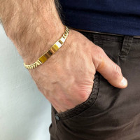 Men's bracelet, Cuban, 14 kt yellow gold, length 21 cm