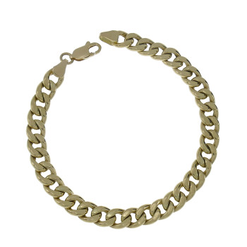 Cuban bracelet for a man, 14 kt yellow gold, length 21 cm