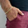 Armored gold bracelet with zirconium