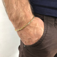 Men's bracelet, 14K yellow gold, length 20.5 cm