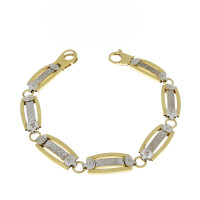 Men's bracelet, yellow and white gold, length 21 cm