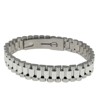 Men's bracelet, 14 kt white gold, length 21 cm