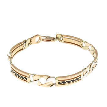 Men's bracelet, 14 kt red gold, length 21.5 cm