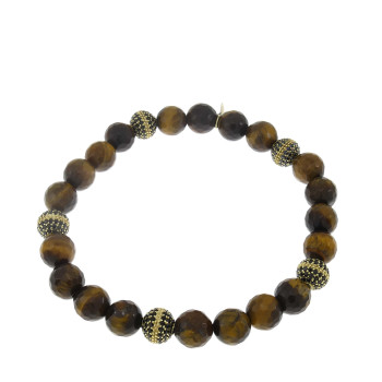 Men's bracelet, 14K yellow gold, diameter 8 cm