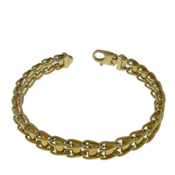 Men's bracelet, yellow gold, length 19.5 cm