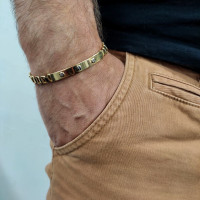 Men's bracelet, yellow gold, length 20.5 cm