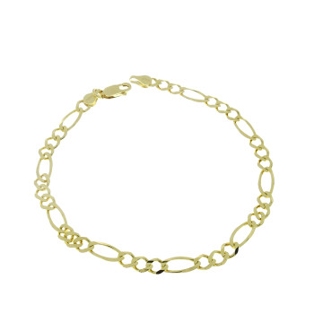 Men's bracelet, yellow gold 14 k, length 21 cm