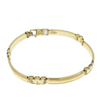 Men's bracelet, yellow gold, length 21.5 cm