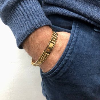 Men's bracelet, 14 kt yellow gold, length 20.5 cm