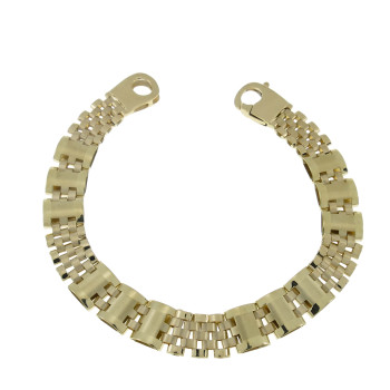 Men's bracelet, yellow gold, length 21.5 cm