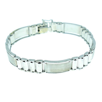 Men's bracelet, white gold, length 21 cm