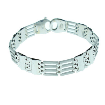 Men's bracelet, white gold, length 21.5 cm