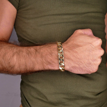 Men's bracelet, 14K yellow gold, length 20.5 cm