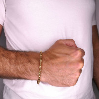 Men's bracelet, yellow gold 14 k, length 24.5 cm