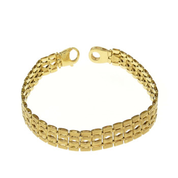 Men's bracelet, yellow gold, length 21.5 cm